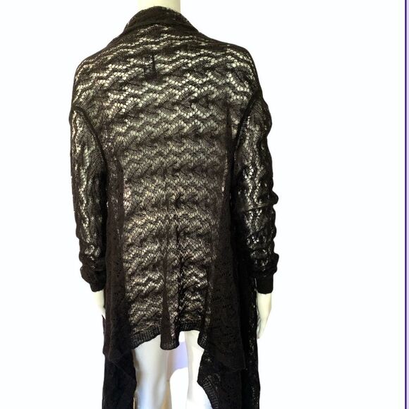 Moda International Long Black Knit Cardigan - Picture 6 of 12